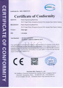 CE certificate for solar products